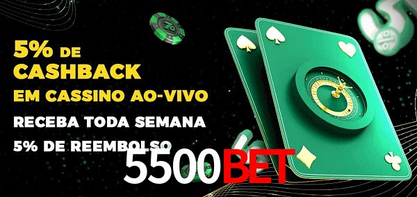 Promoções do cassino ao Vivo 5500bet